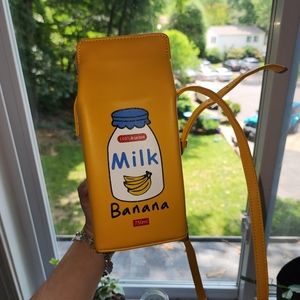 Milk Carton Bag Purse in Yellow
